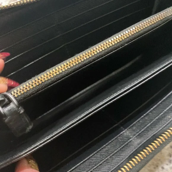 PRADA Long Wallet Metal Hardware Coin Purse Stained Nylon Camouflage - Picture 12 of 17